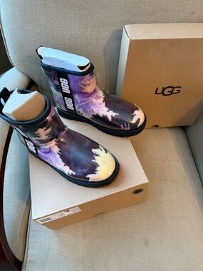 UGG Tie-Dye Short Boot in Purple and Yellow